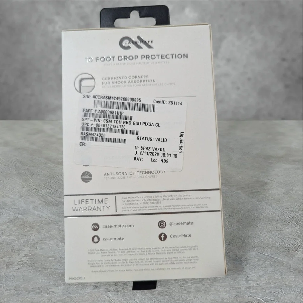 Case-Mate Tough Clear Case for Google Pixel 3a - Clear A7